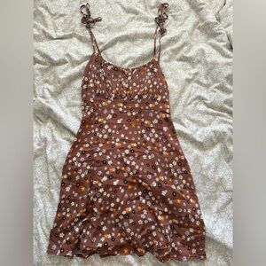 PacsunLa Hearts Brown Floral Mini Dress